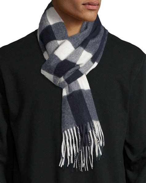 best burberry scarf color navy|Check Cashmere Scarf in Navy .